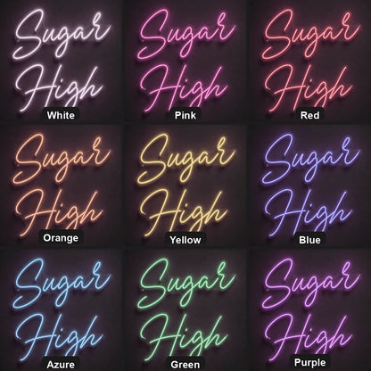 Sugar Rush LED Neon Sign Garage Man Cave Neon Sign color grid