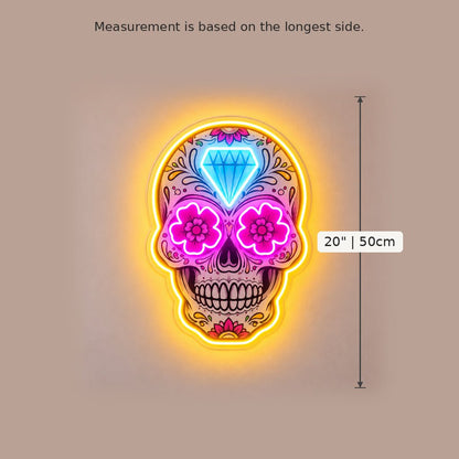 Sugar Skull Diamond LED Neon Sign - Shineneon