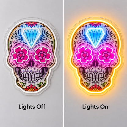 Sugar Skull Diamond LED Neon Sign - Shineneon