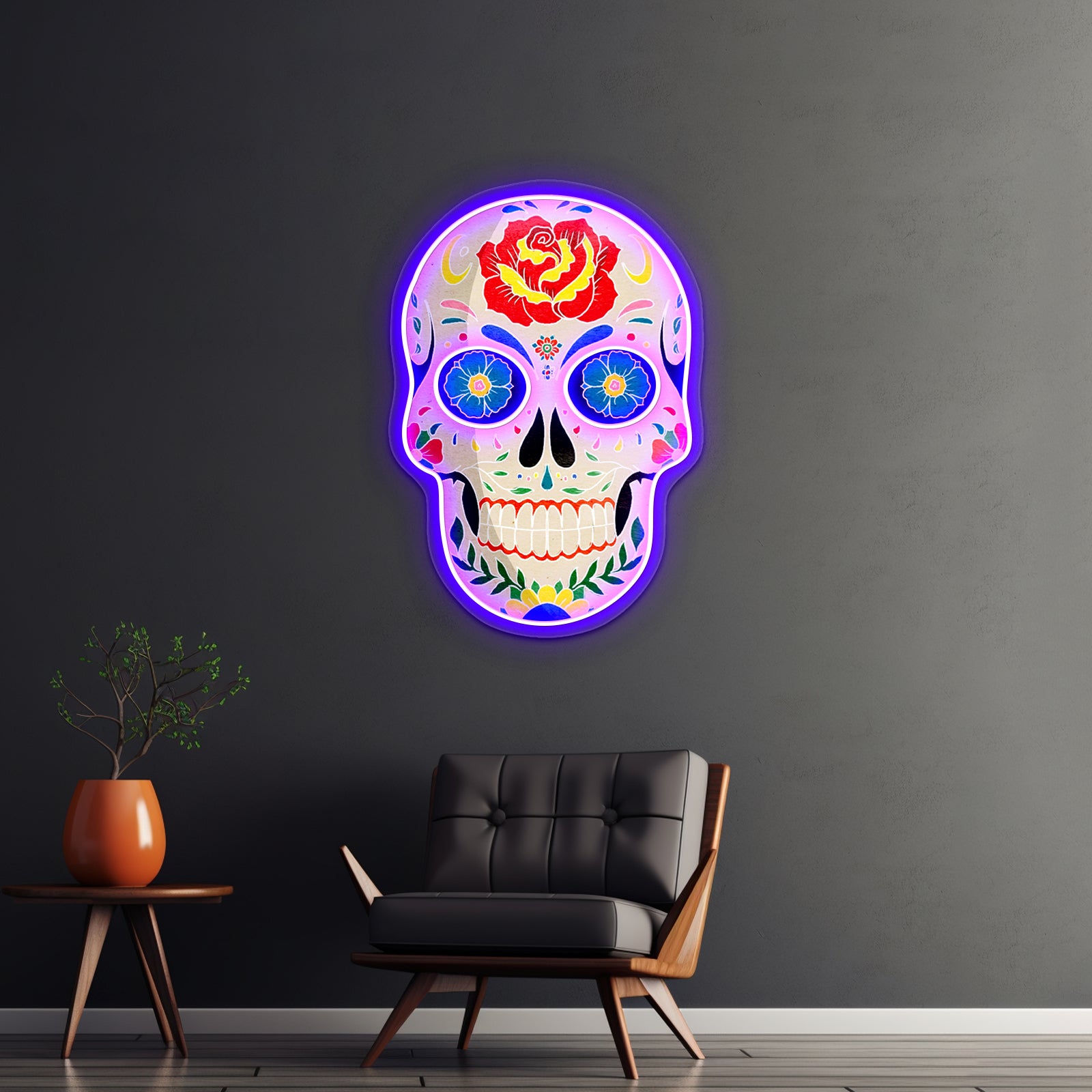 Sugar Skull Halloween Neon Sign Artwork For Led Signs For Room | Shineneon