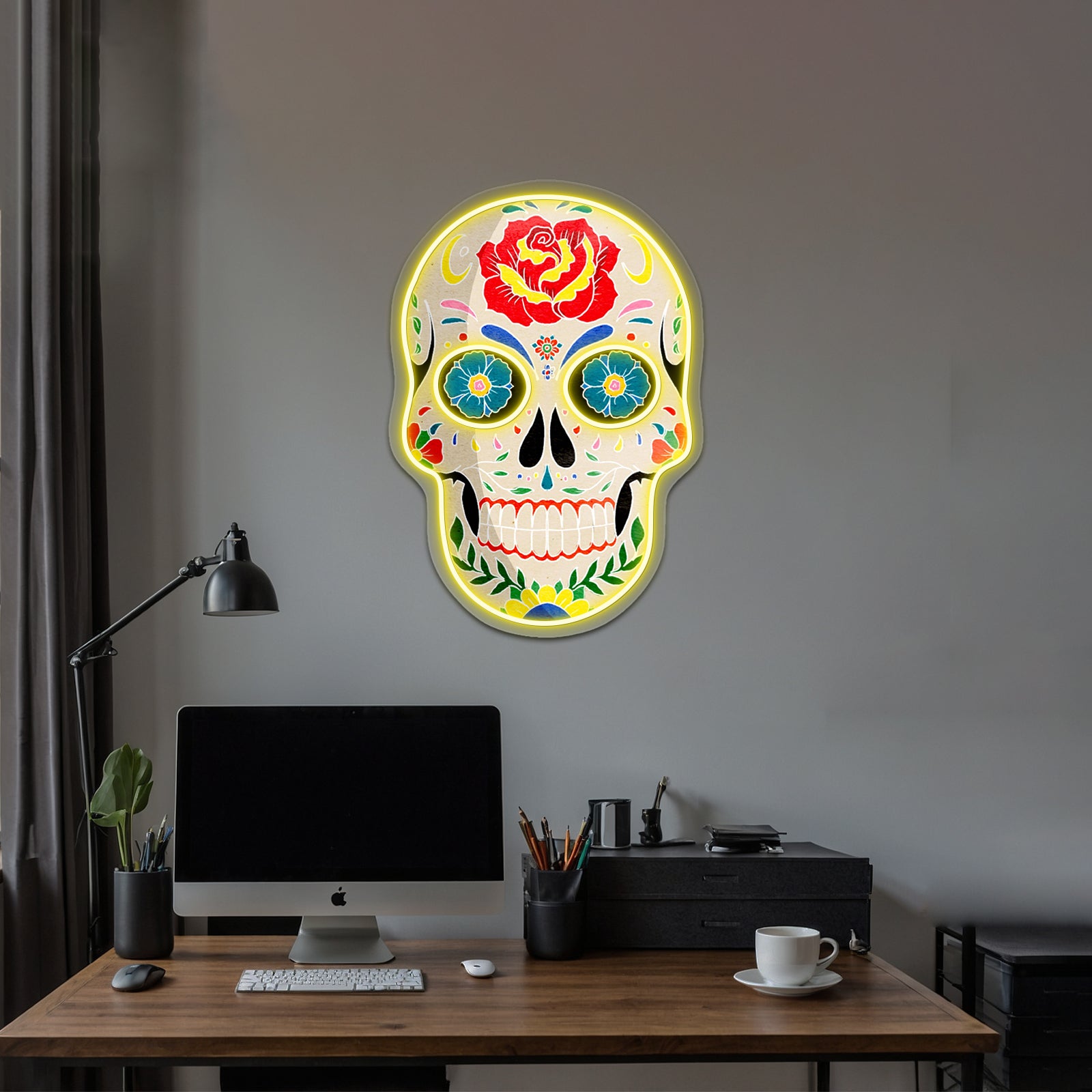 Sugar Skull Halloween Neon Sign Artwork For Led Signs For Room | Shineneon