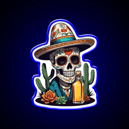 Sugar Skull Iconic Mexico Drink Celebration Party Drink Tequila Led Neon Sign Rgb Color - Shineneon