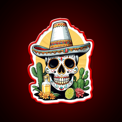 Sugar Skull Mexico Tequila Cinco De Mayo Party Drink Tequila Led Neon Sign Rgb Color - Shineneon