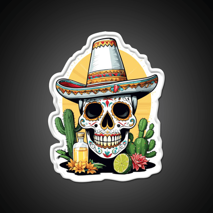 Sugar Skull Mexico Tequila Cinco De Mayo Party Drink Tequila Led Neon Sign Rgb Color - Shineneon