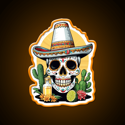Sugar Skull Mexico Tequila Cinco De Mayo Party Drink Tequila Led Neon Sign Rgb Color - Shineneon
