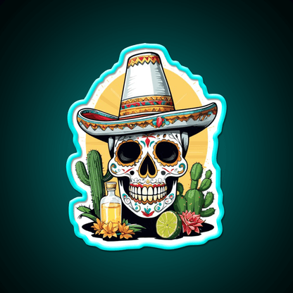 Sugar Skull Mexico Tequila Cinco De Mayo Party Drink Tequila Led Neon Sign Rgb Color - Shineneon