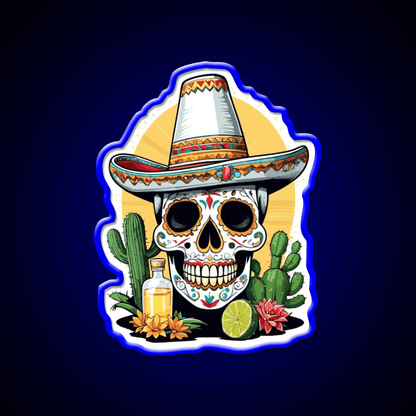 Sugar Skull Mexico Tequila Cinco De Mayo Party Drink Tequila Led Neon Sign Rgb Color - Shineneon