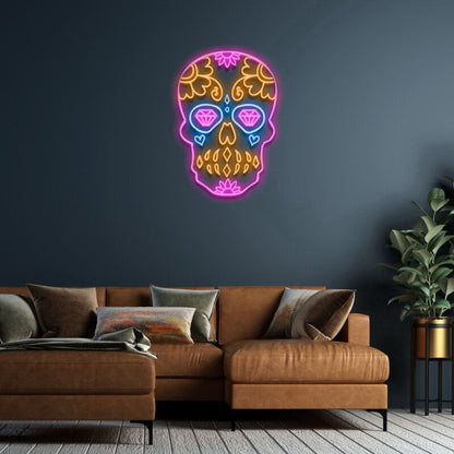 Sugar Skull Neon Sign For Festive And Whimsical Decor | Shineneon