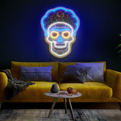 Sugar Skull Pop Art Artwork Decor Led Uv Neon Sign | Shineneon
