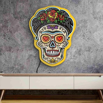 Sugar Skull Pop Art Artwork Decor Led Uv Neon Sign | Shineneon