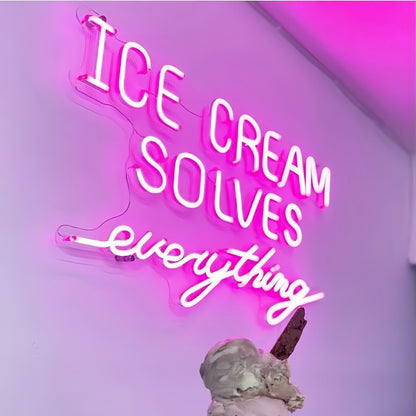 Summer Bliss Ice Cream Solves Everything Led Neon Sign | Shineneon