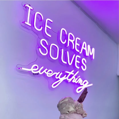 Summer Bliss Ice Cream Solves Everything Led Neon Sign | Shineneon