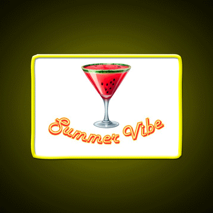 Summer Cocktail Bar Decor Led Neon Sign Rgb Color - Custom LED neon sign front view
