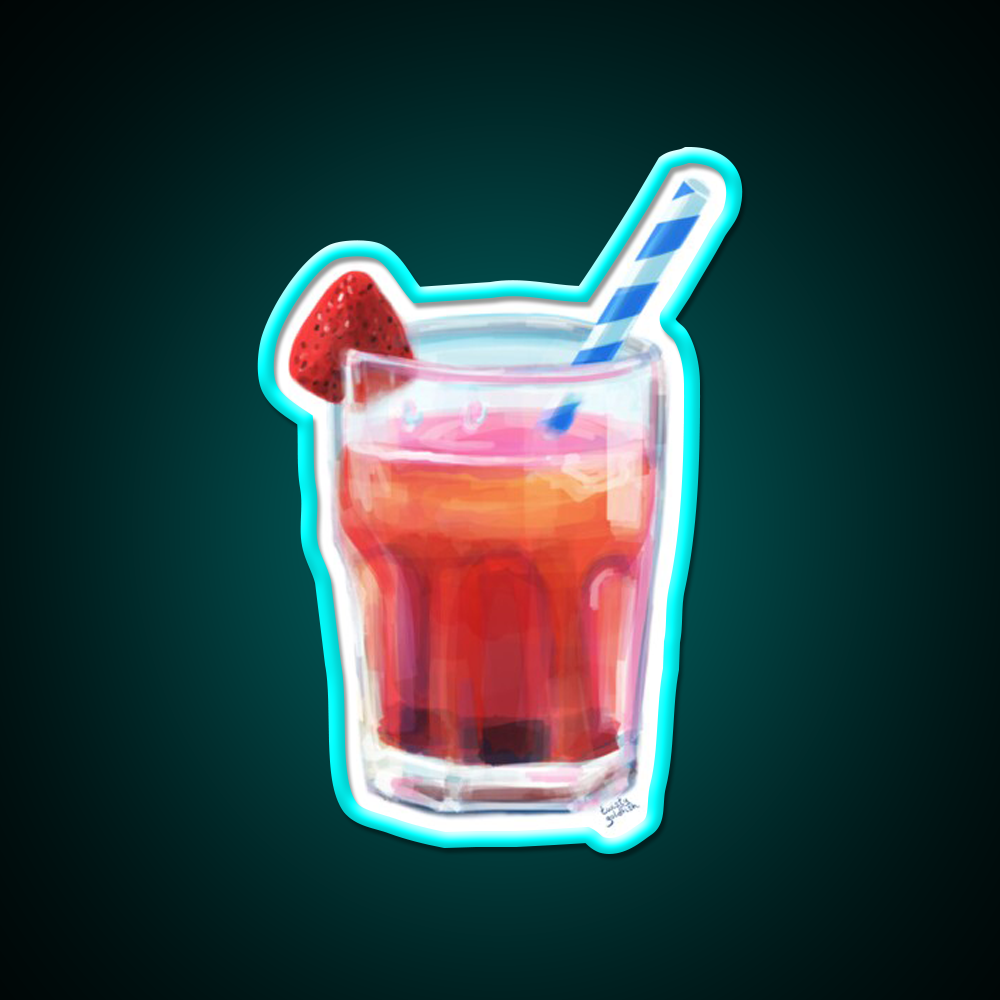 Summer Drink Cocktail Bar Decor Led Neon Sign Rgb Color - Size and dimension reference