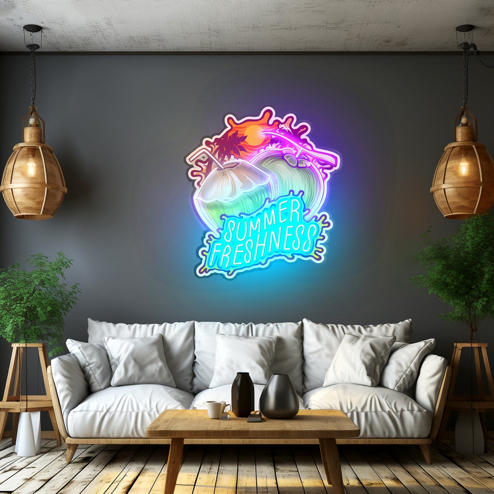 Summer Freshness Coconut Led Neon Sign Light Custom Led Signs - Shineneon