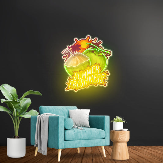 Summer Freshness Coconut Led Neon Sign Light Custom Led Signs