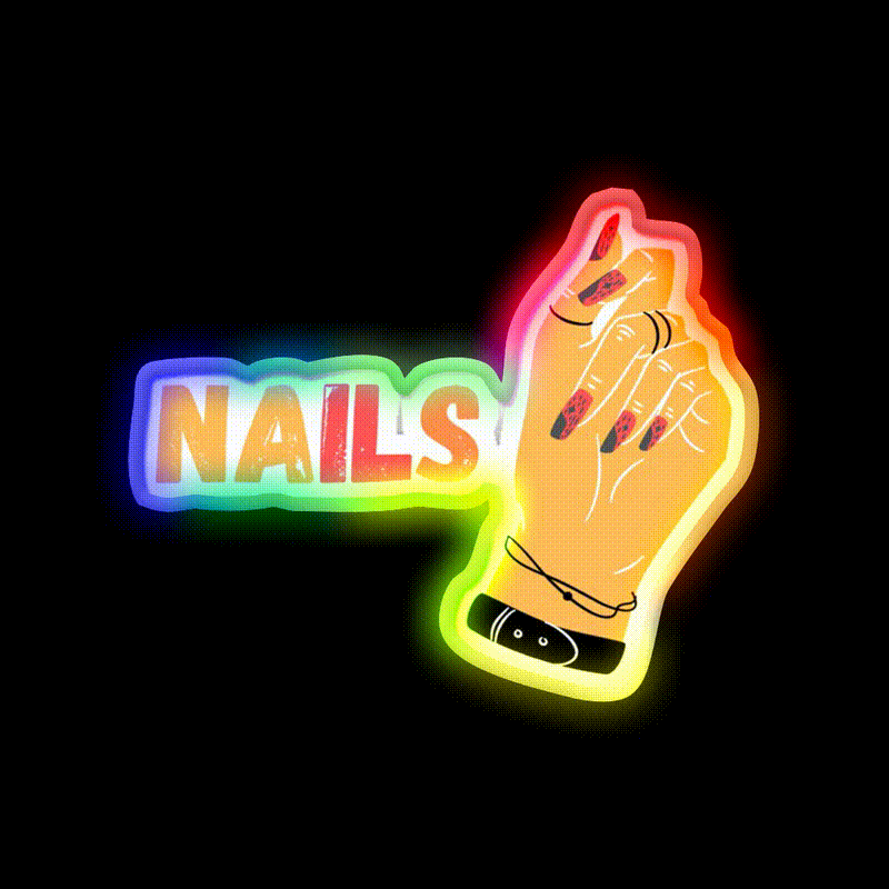 Summer Nails 2023 Nail Salon Led Neon Sign Rgb Color - LED neon sign close-up detail