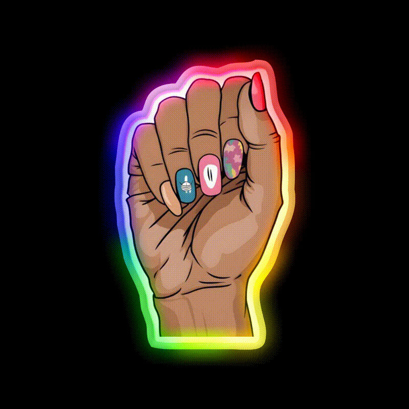 Summer Nails 2024 Nails Lover Nail Salon Led Neon Sign For Tech Room Rgb Color - LED neon sign close-up detail