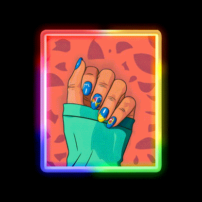 Summer Nails 2024 Nails Lover Nail Salon Led Neon Sign Rgb Color - LED neon sign close-up detail