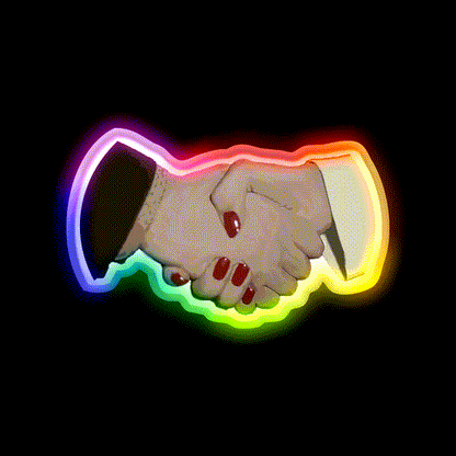 Summer Nails Handshake Painting Nail Salon Led Neon Sign Rgb Color - LED neon sign close-up detail