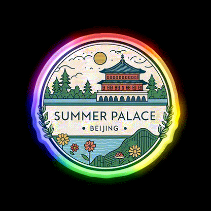 Summer Palace Beijing Asian Cultural Led Neon Sign Wall Art Rgb Color - LED neon sign close-up detail