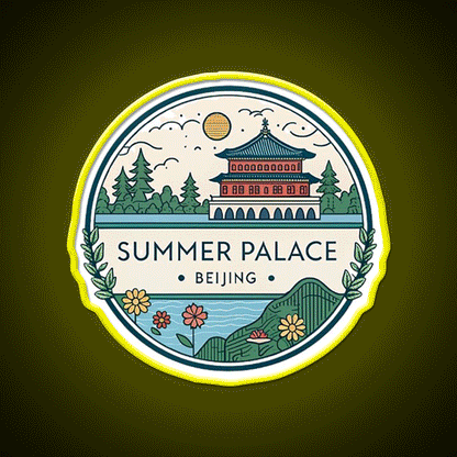 Summer Palace Beijing Asian Cultural Led Neon Sign Wall Art Rgb Color - Custom LED neon sign front view