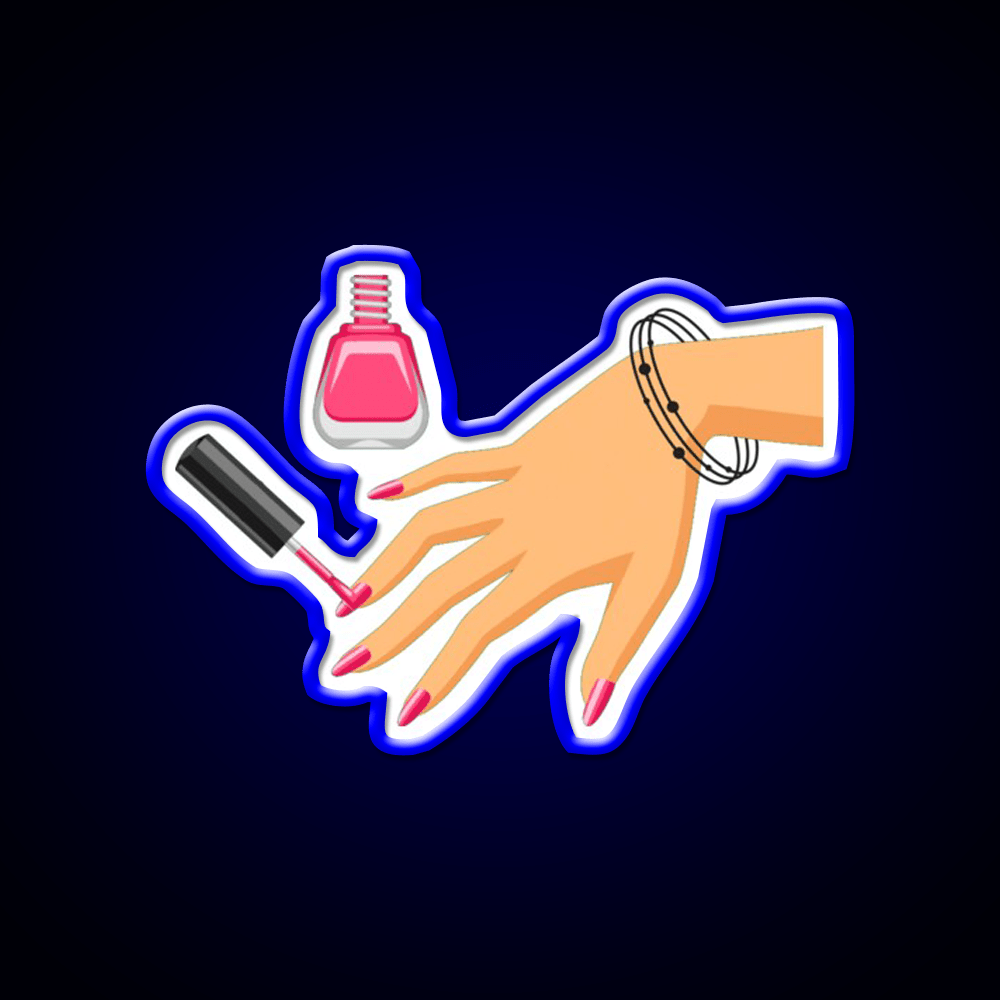 Summer Pink Nails Black Bracelete Nail Salon Led Neon Sign Rgb Color - Shineneon