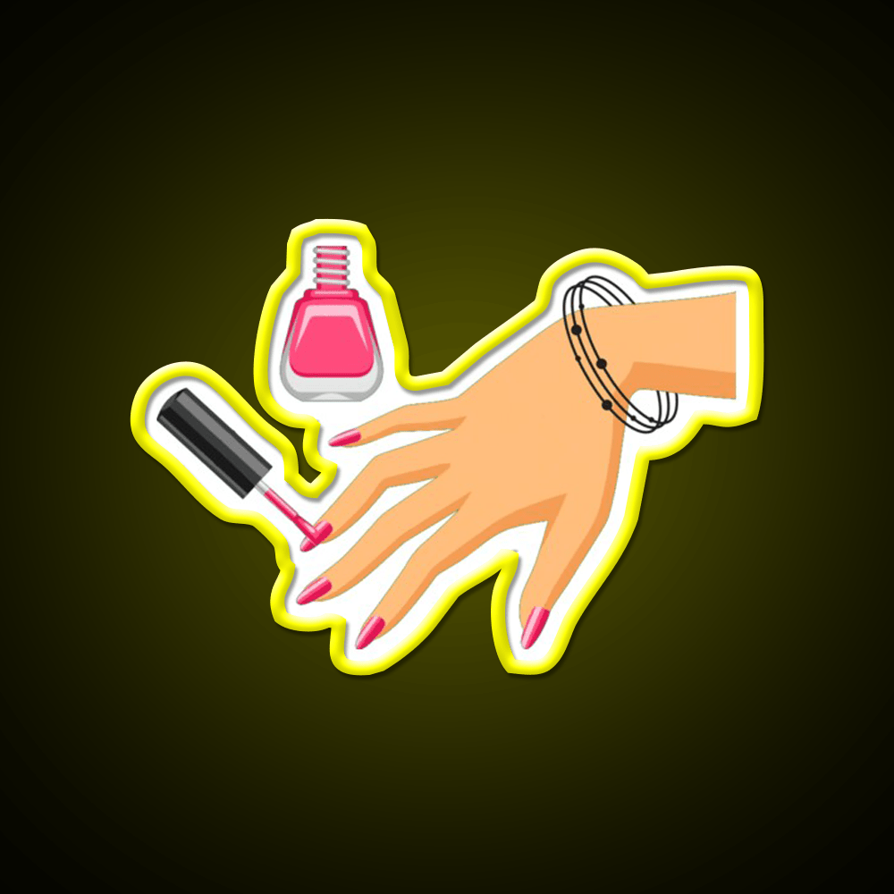 Summer Pink Nails Black Bracelete Nail Salon Led Neon Sign Rgb Color - Shineneon