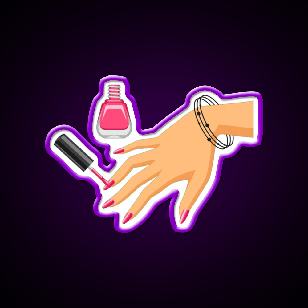 Summer Pink Nails Black Bracelete Nail Salon Led Neon Sign Rgb Color - Shineneon