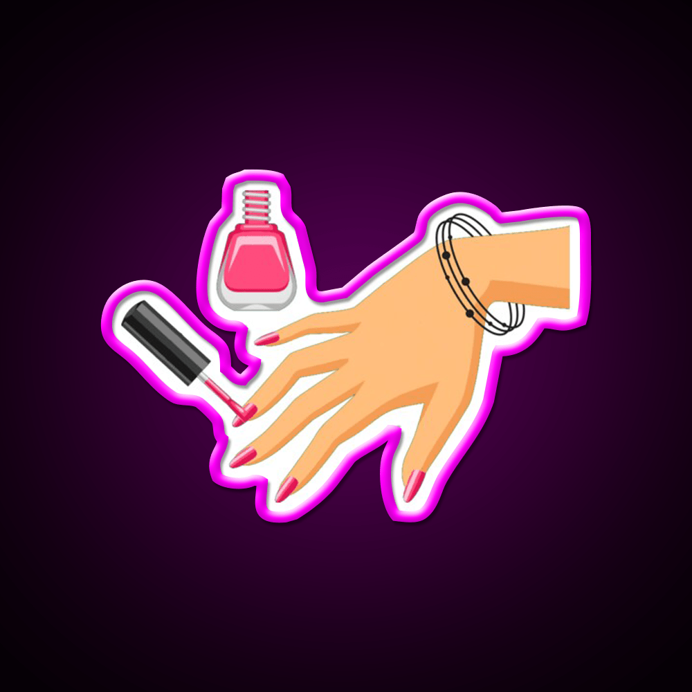 Summer Pink Nails Black Bracelete Nail Salon Led Neon Sign Rgb Color - Shineneon