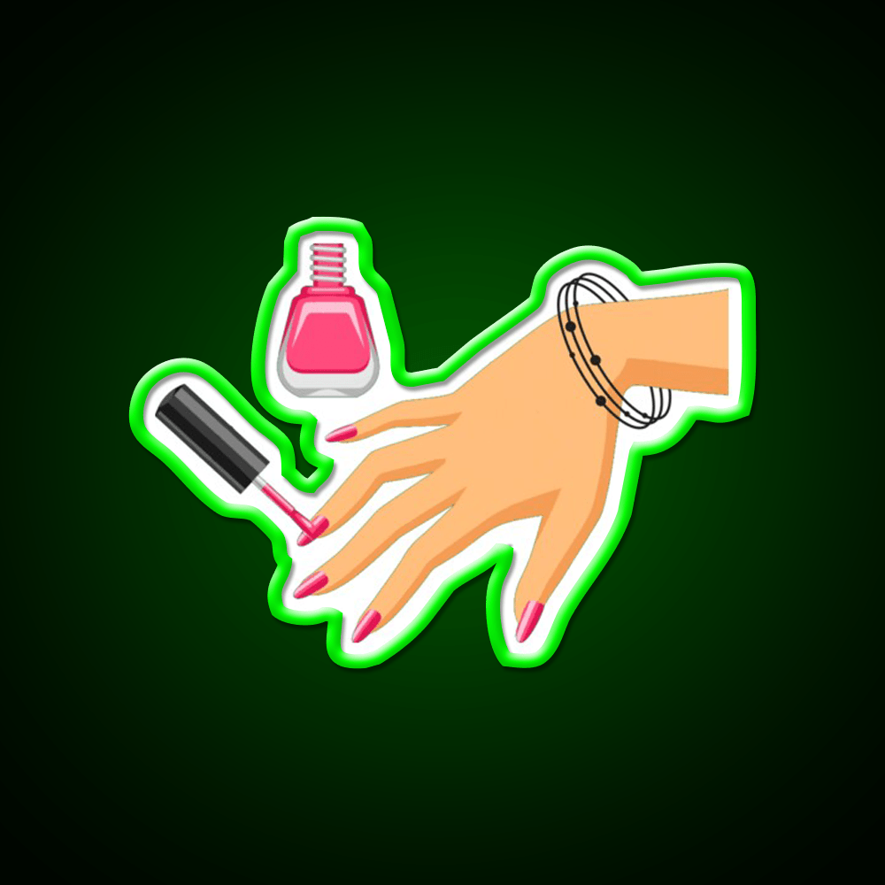 Summer Pink Nails Black Bracelete Nail Salon Led Neon Sign Rgb Color - Shineneon