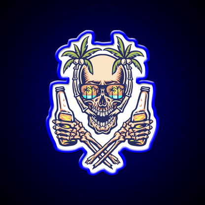Summer Skull Beer Bar Decor Led Neon Sign Rgb Color - LED neon sign view 5