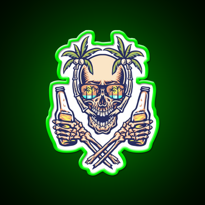 Summer Skull Beer Bar Decor Led Neon Sign Rgb Color - LED neon sign view 8