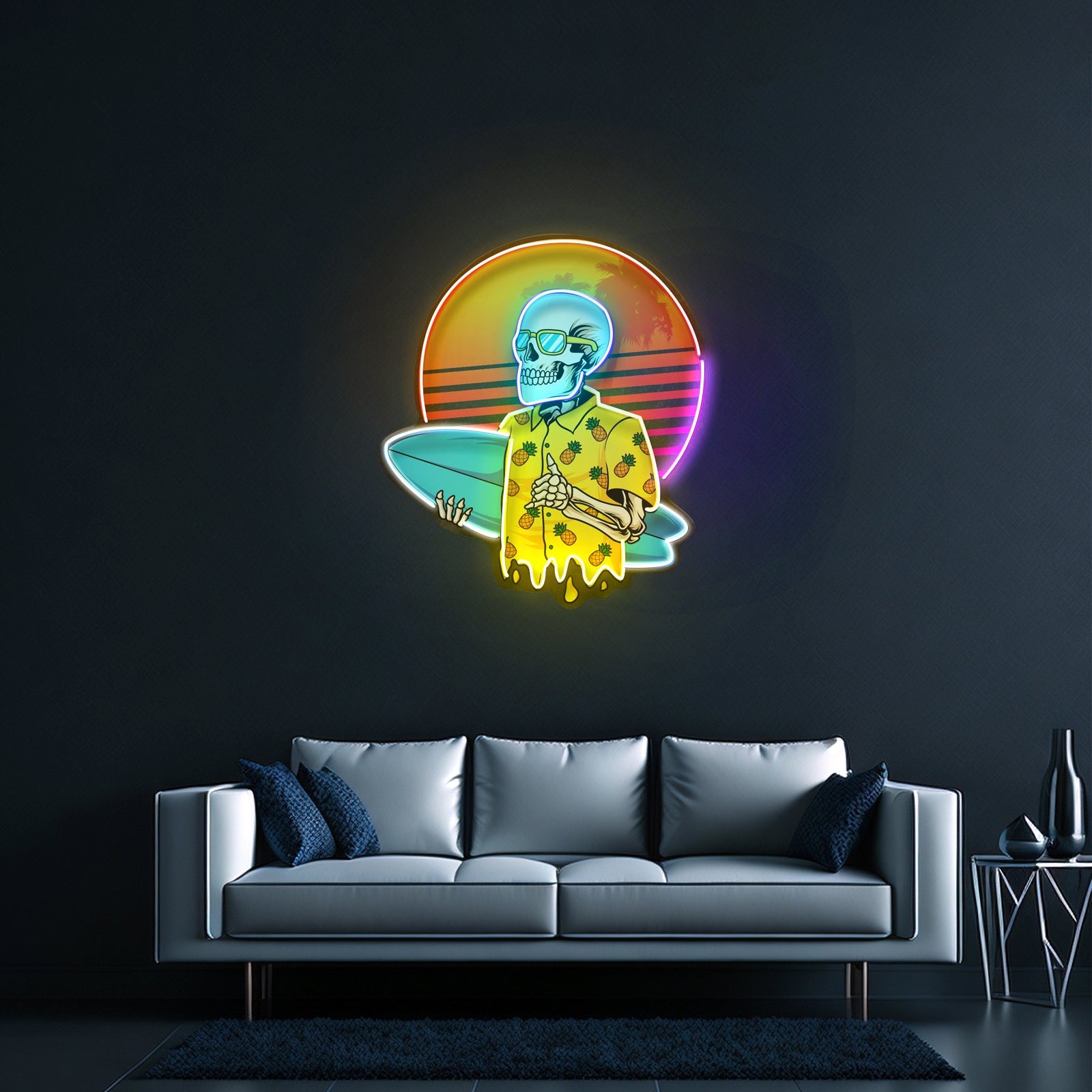 Summer Skull Vibe Led Neon Sign Light Custom Led Signs - Shineneon