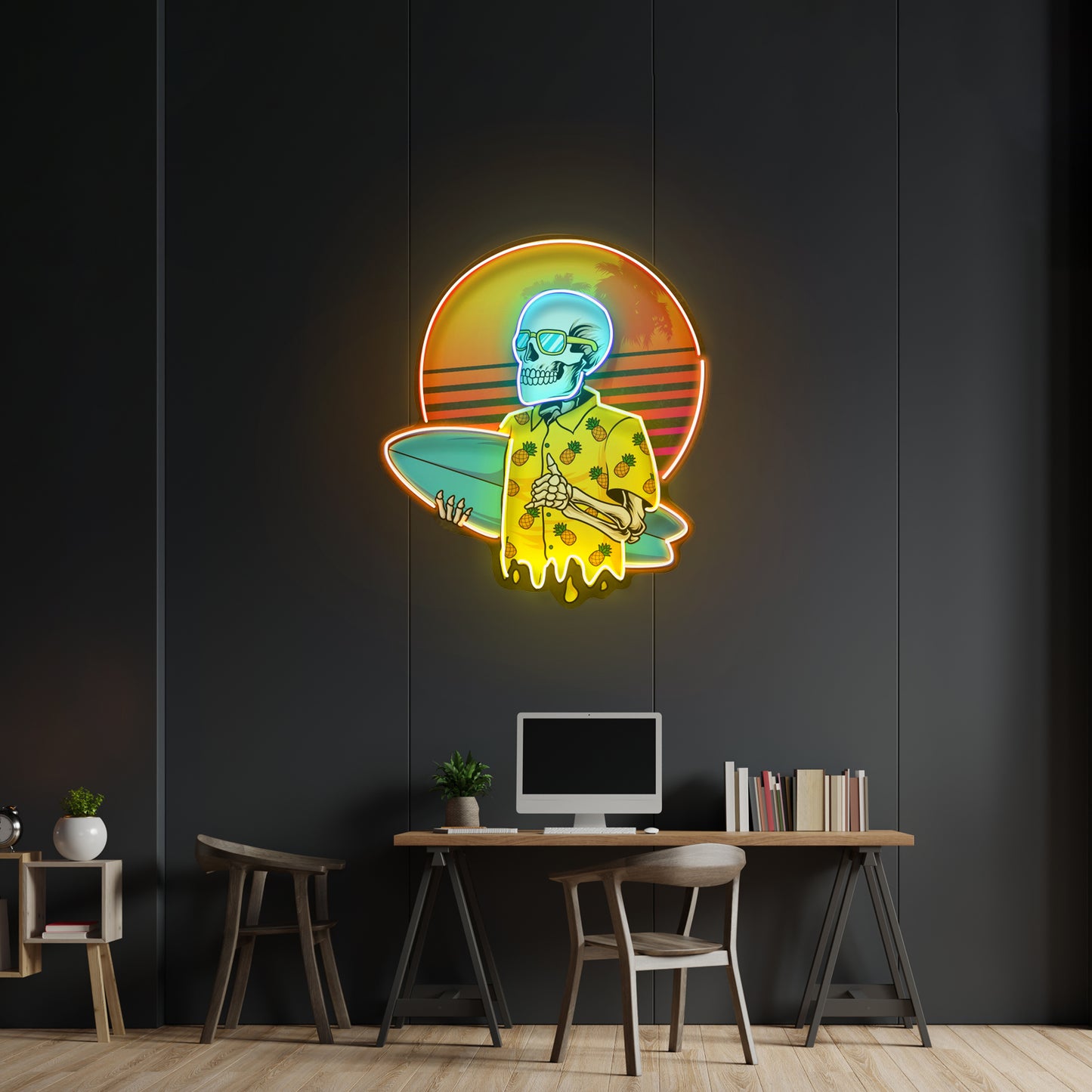 Summer Skull Vibe Led Neon Sign Light Custom Led Signs