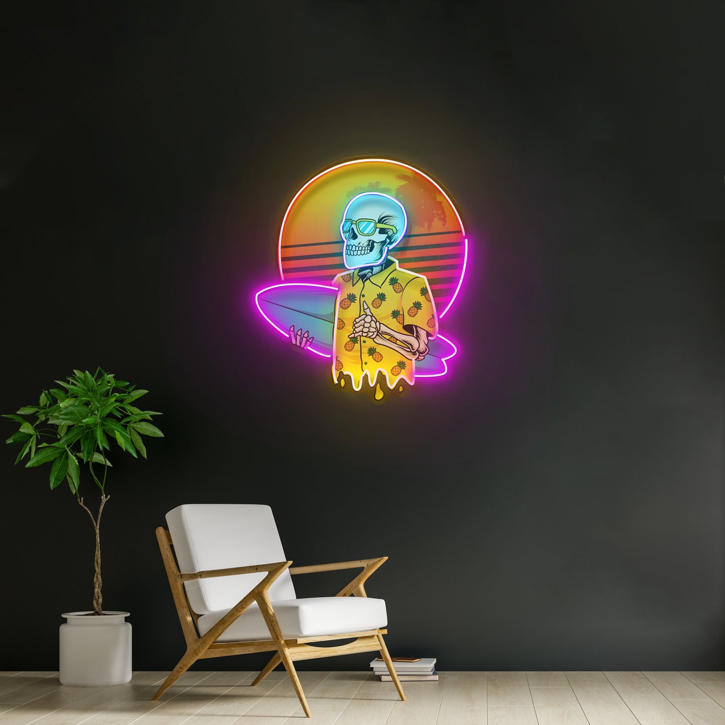 Summer Skull Vibe Led Neon Sign Light Custom Led Signs