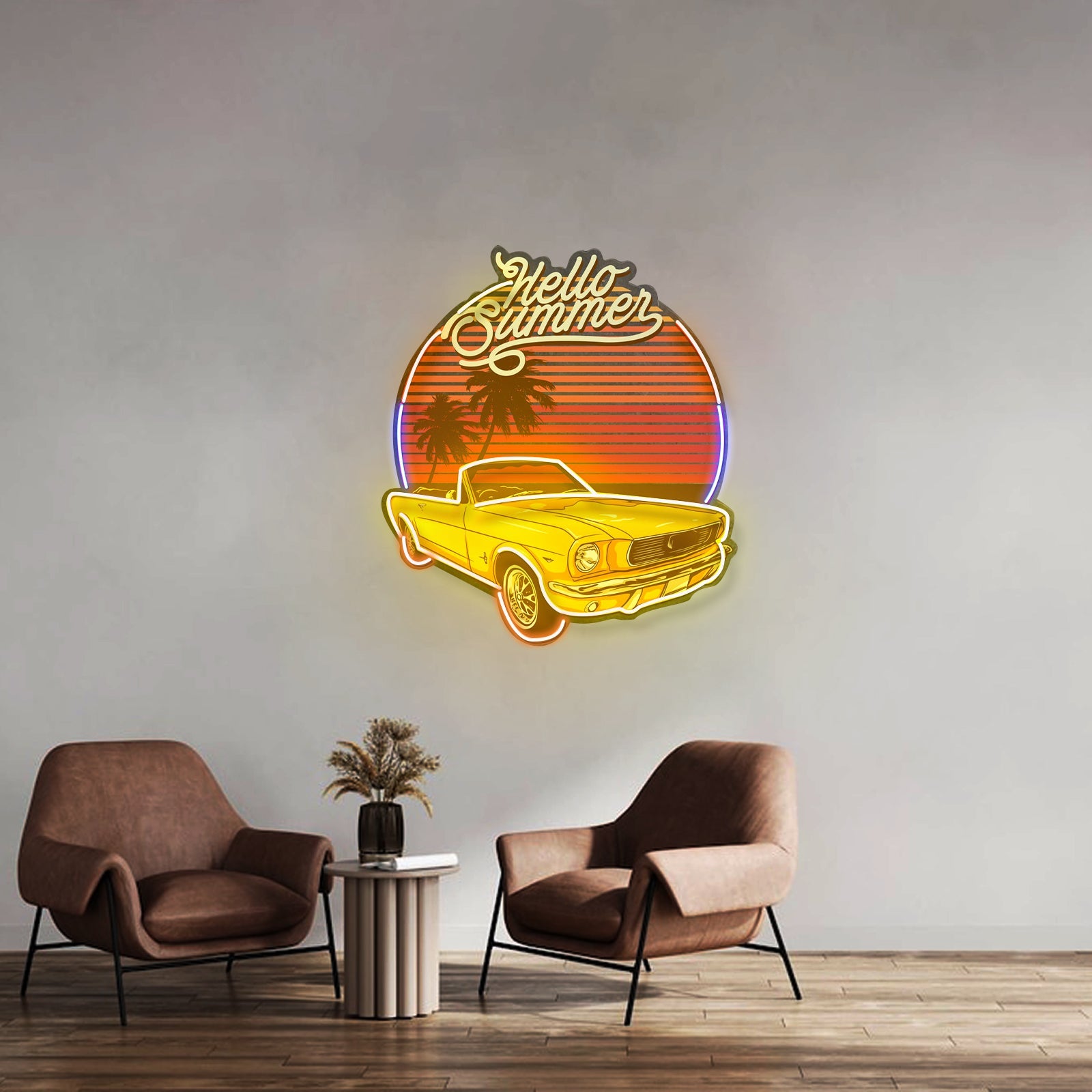 Summer Tropical Beach And Car Led Neon Sign Light Custom Led Signs - Shineneon