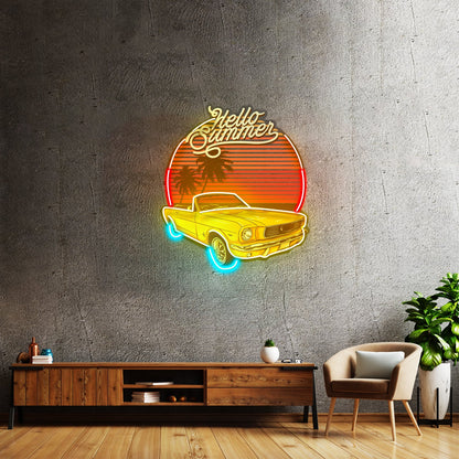 Summer Tropical Beach And Car Led Neon Sign Light Custom Led Signs - Shineneon
