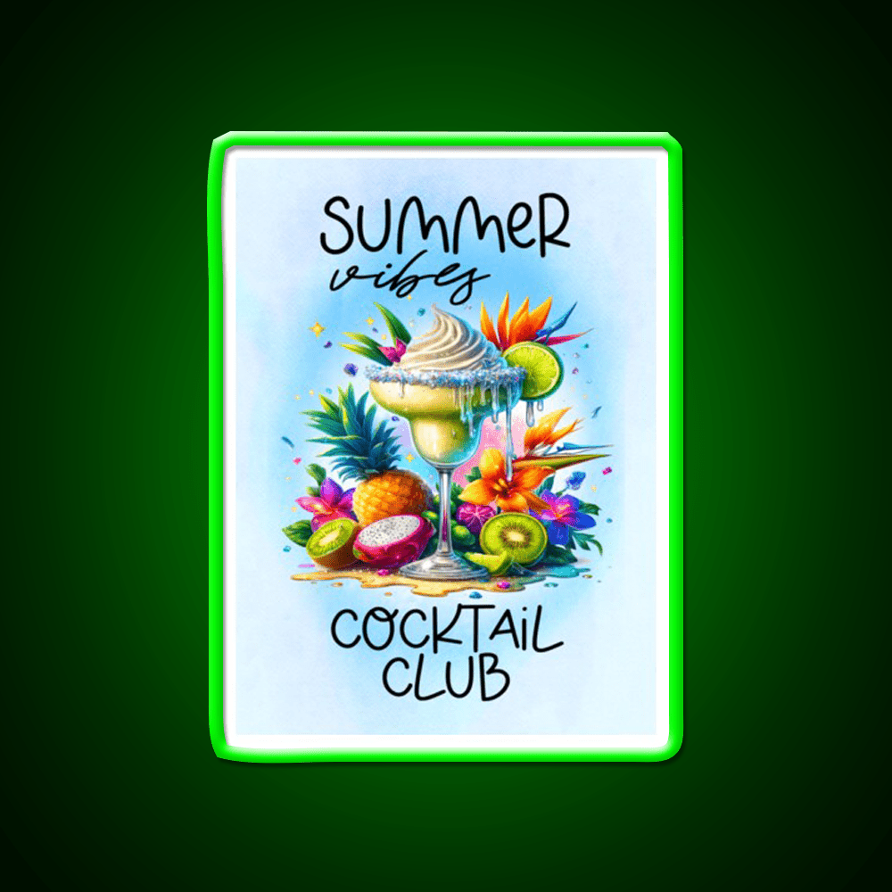 Summer Vibes Cocktail Club Cocktail Bar Decor Led Neon Sign Rgb Color - Shineneon