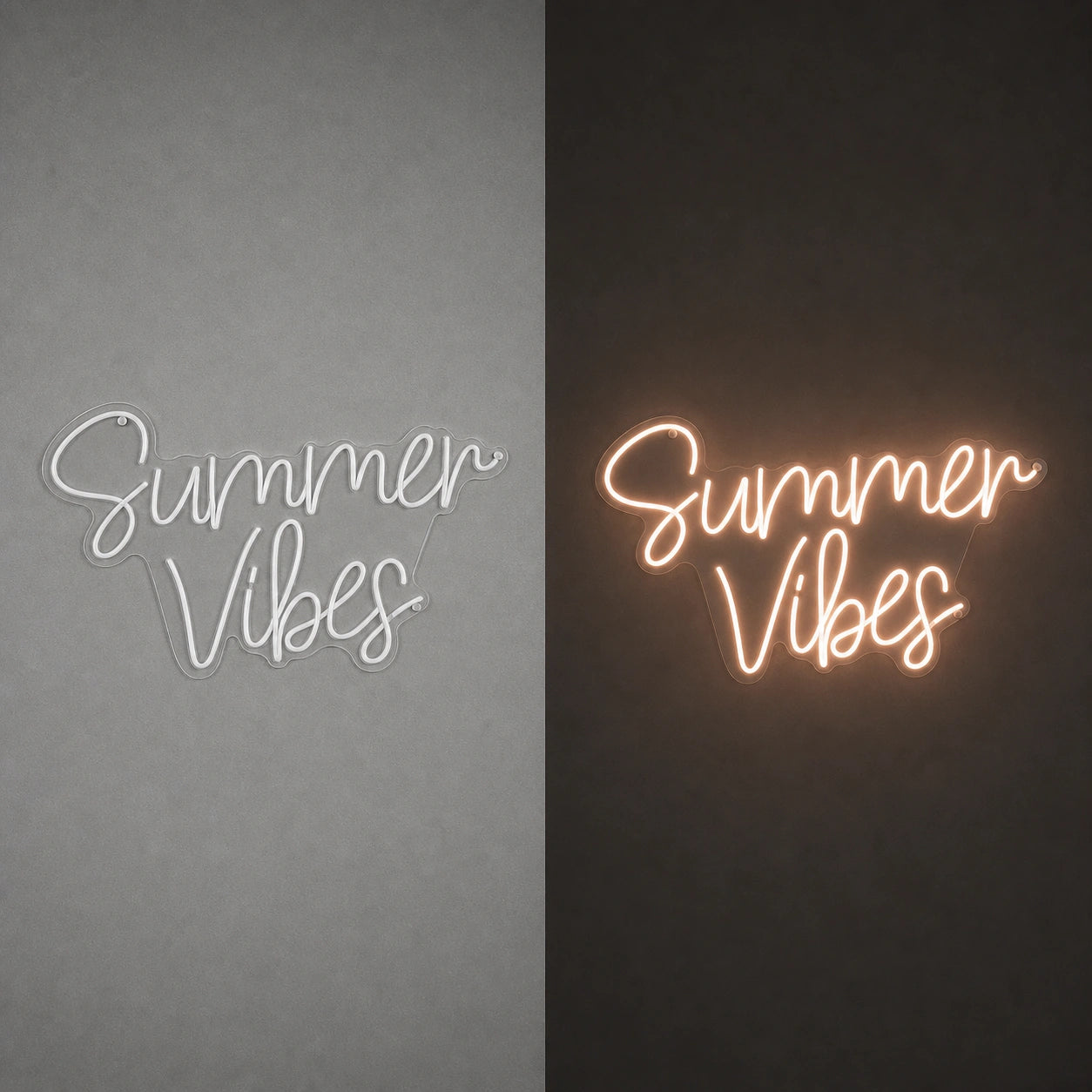 Summer Vibes Wall Decor LED Neon Sign Garage Man Cave Neon Sign day and night comparison