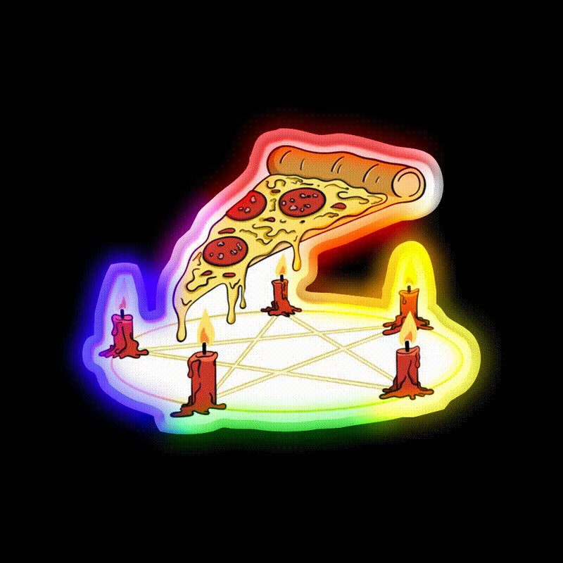 Summoning Pizza Fast Food Led Neon Sign For Burger Place Rgb Color