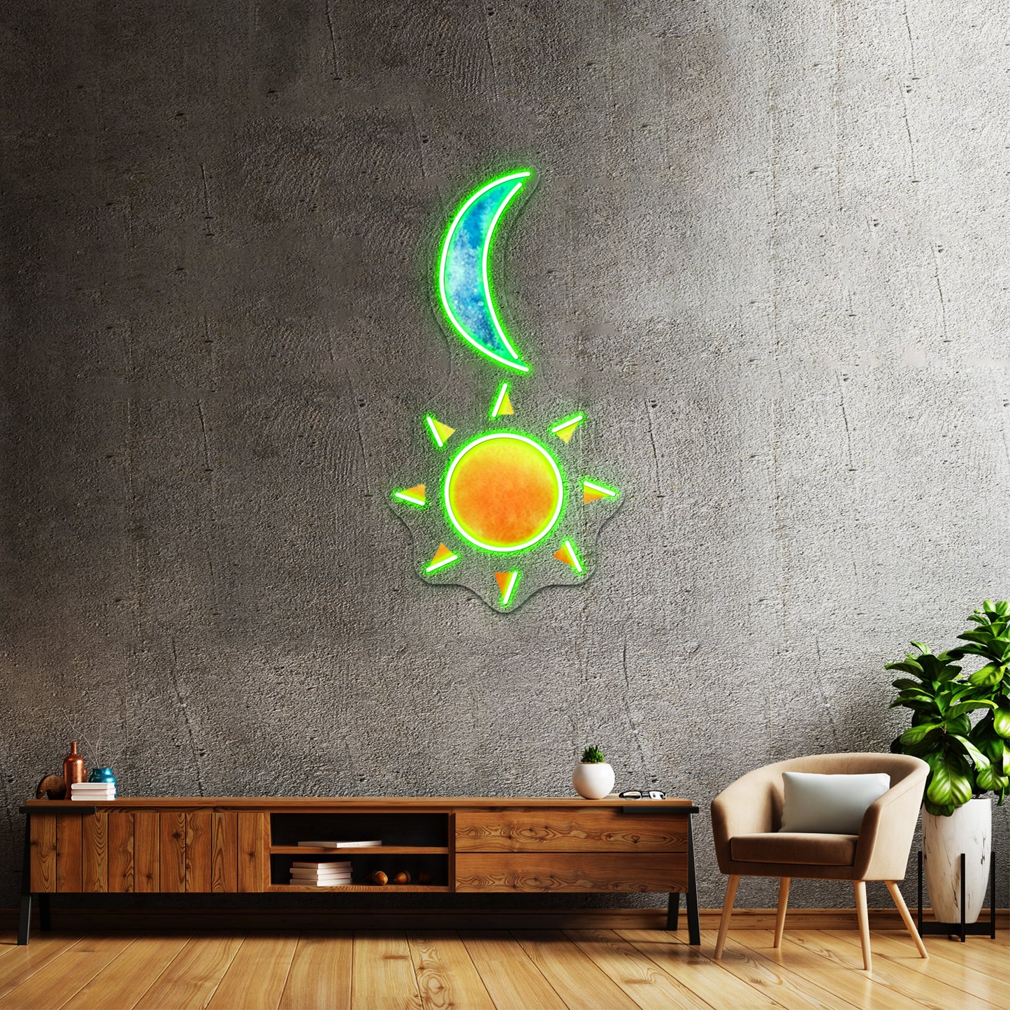 Sun And Moon Artwork Neon Signs For Sale