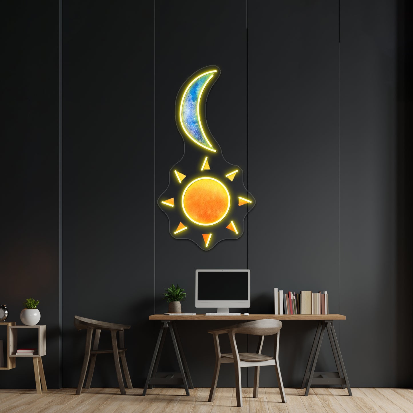 Sun And Moon Artwork Neon Signs For Sale