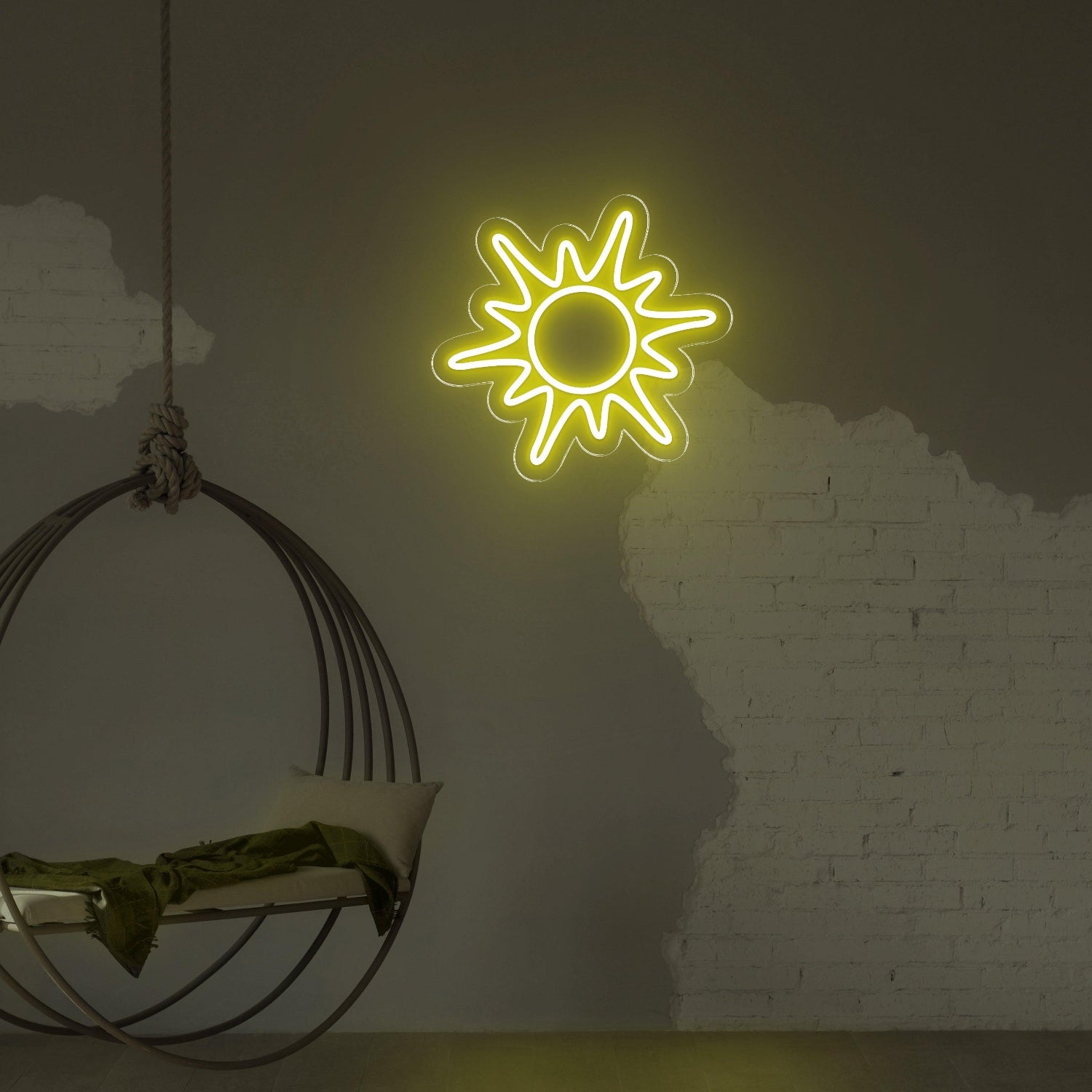 Sun Burst Yellow Led Neon Sign For Indoor Wall Art Decor | Shineneon