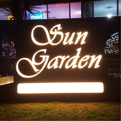 Sun Garden 3D Frontlit Channel Letters Led Light Sign