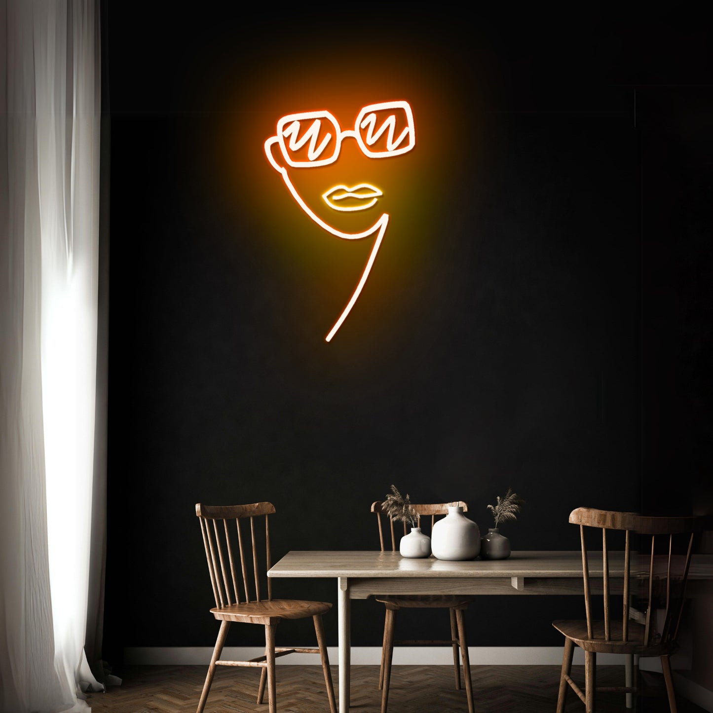 Sun Glass Lady Artistic Neon Signs Wall Art Led Signs