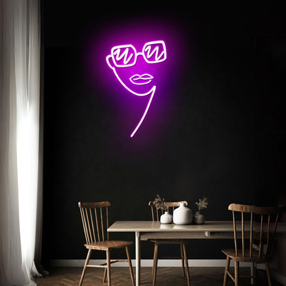 Sun Glass Lady Artistic Neon Signs Wall Art Led Signs