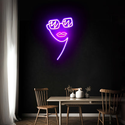 Sun Glass Lady Artistic Neon Signs Wall Art Led Signs