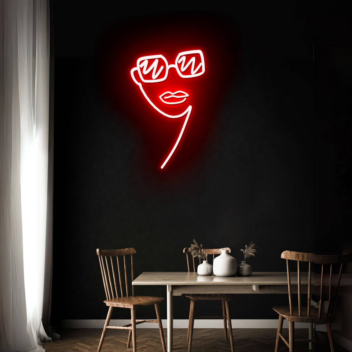 Sun Glass Lady Artistic Neon Signs Wall Art Led Signs