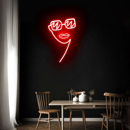 Sun Glass Lady Artistic Neon Signs Wall Art Led Signs